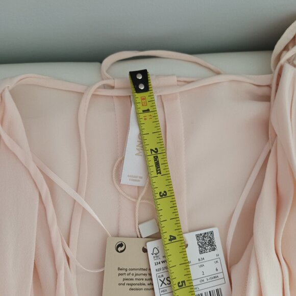 Mango MNG Pink Blouse w/Flower detail Size XS - Picture 12 of 14